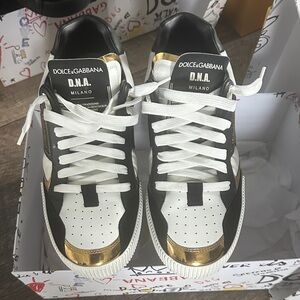 Dolce & Gabbana DNA Black, White, and Gold Sneakers